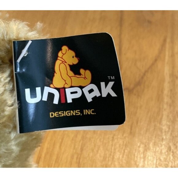 Bear Train Conductor Bandanna Overalls Plush Stuffed Animal Unipak Designs 8” - Picture 3 of 8